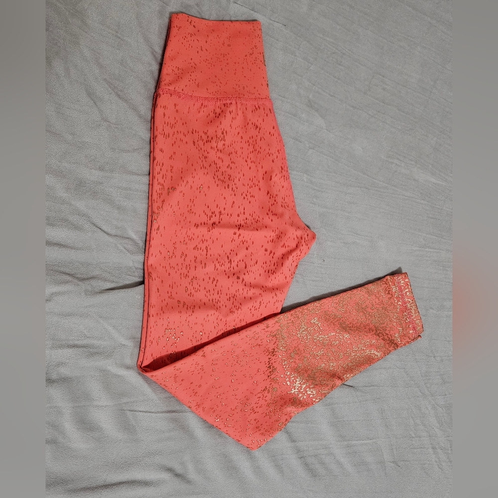Buffbunny Rosé Coral Foil Print Leggings